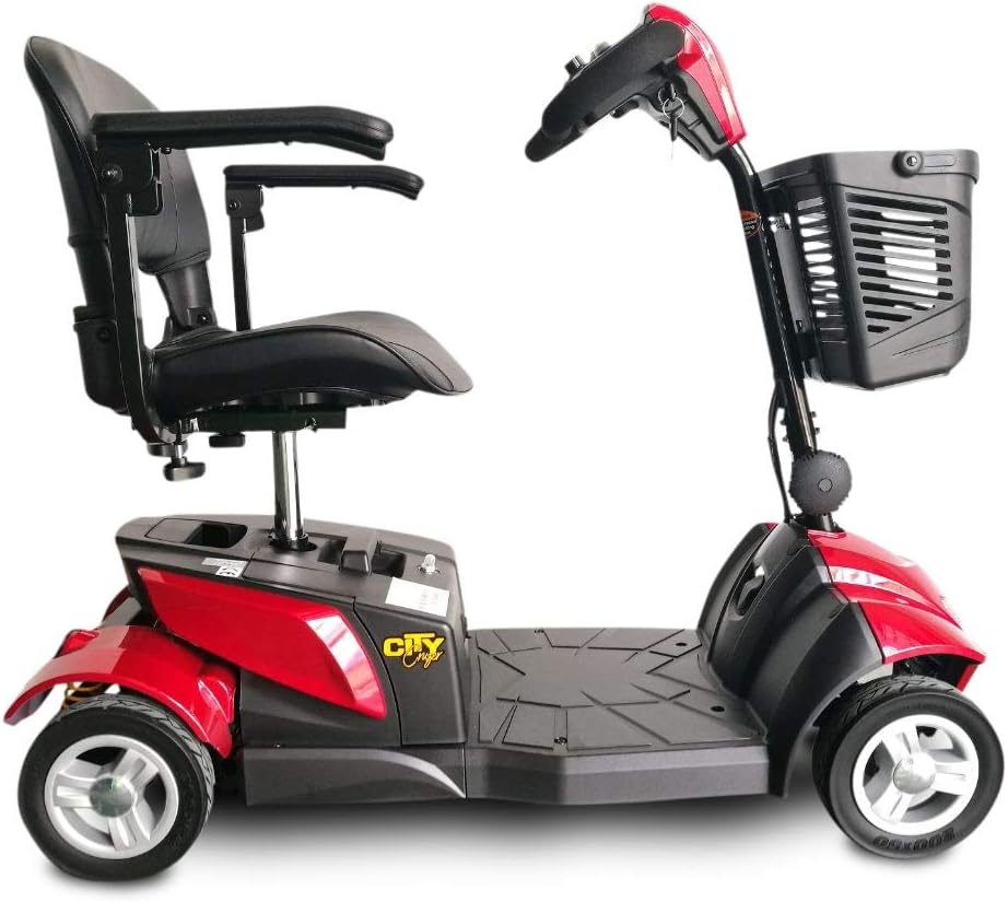 Ev Rider CityCruzer 4 Wheels Transportable Mobility Scooter, Red
