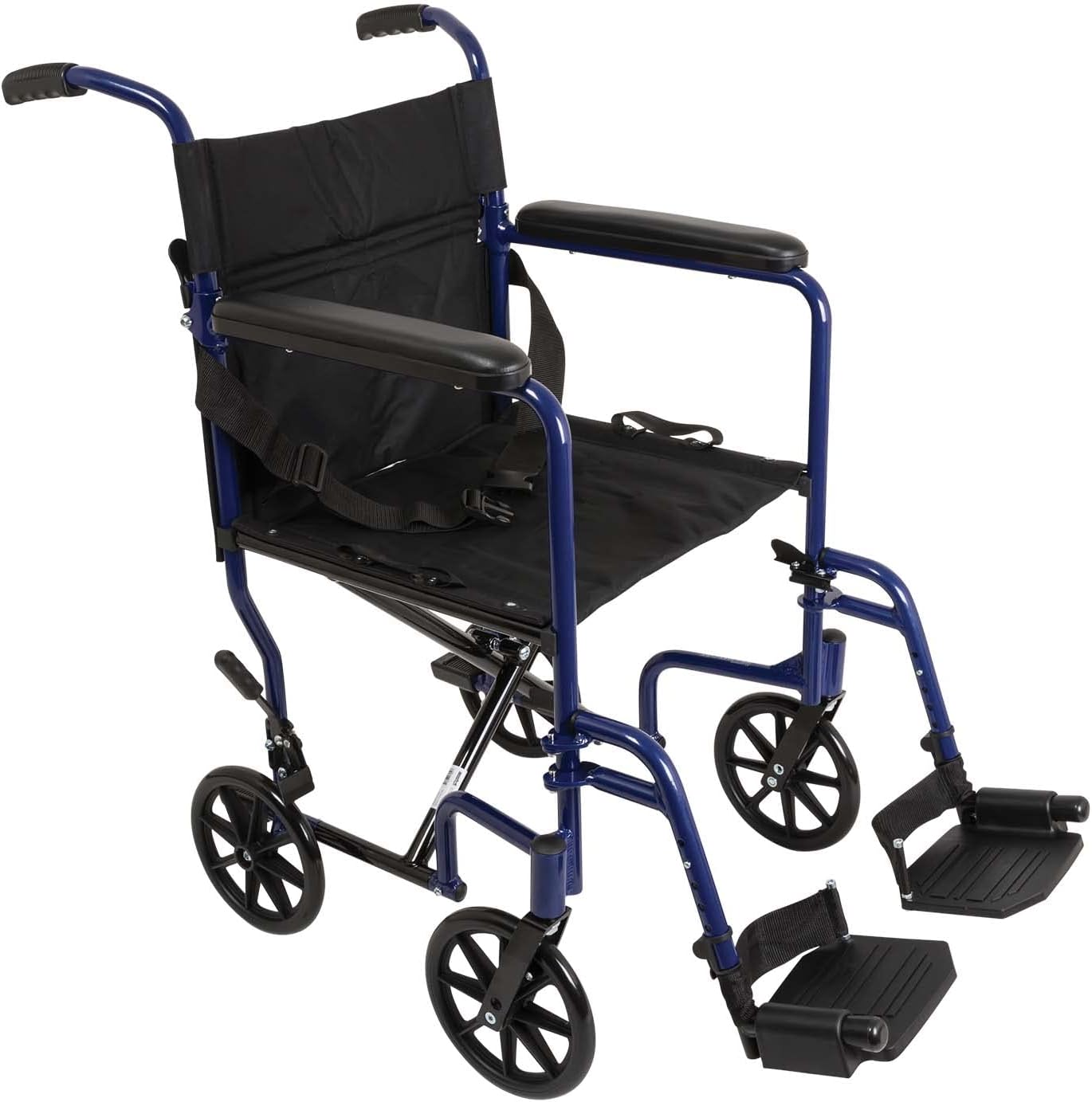 ProBaics Foldable & Portable Lightweight Transport Wheelchair with 19' X 16' Seat & Swing-Away Footrests, 300 lbs. Weight Capacity