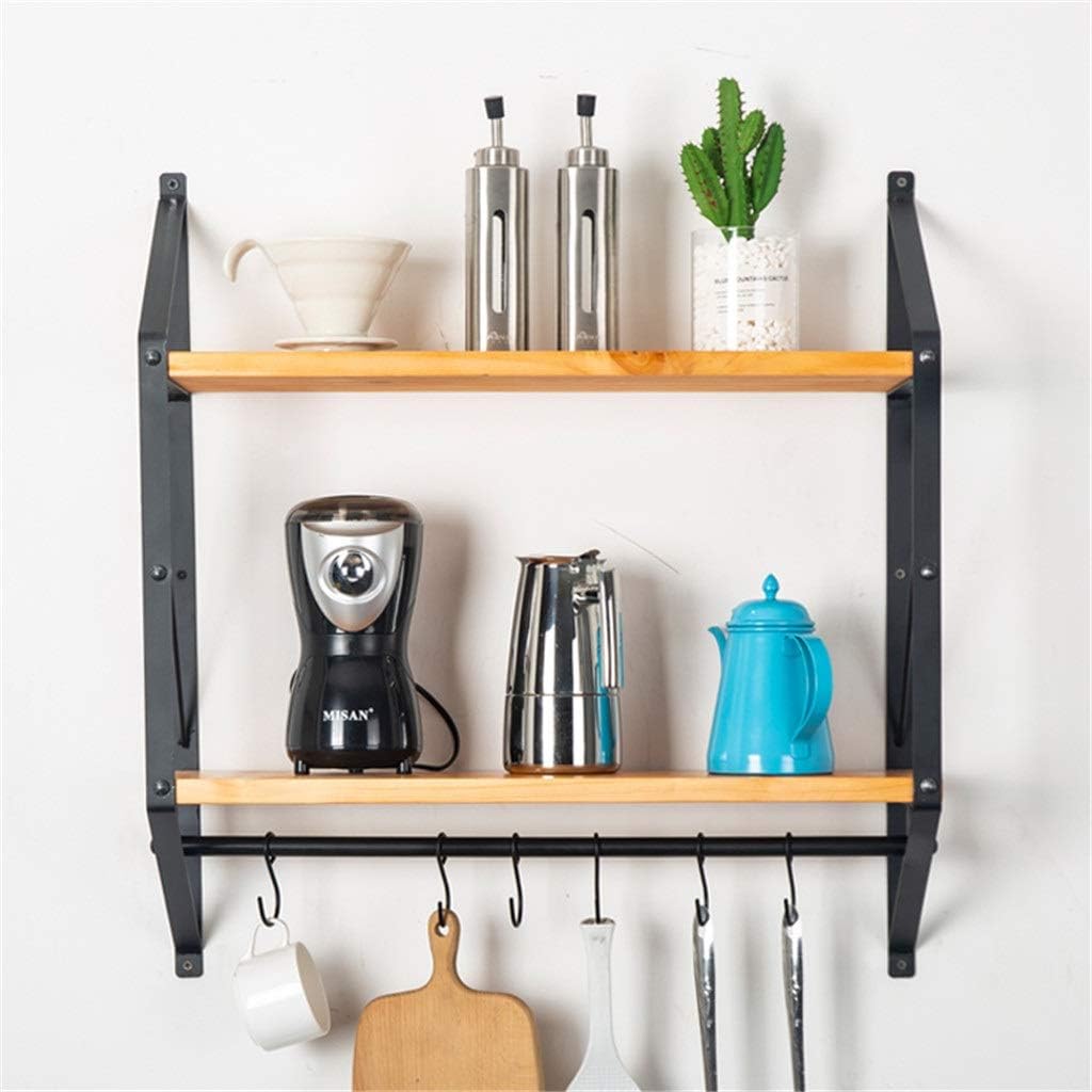 VIDI Floating Wall Shelf Mounted Rustic Wood for Bathroom Kitchen Decoration Storage Removable Hooks and Towel Bar