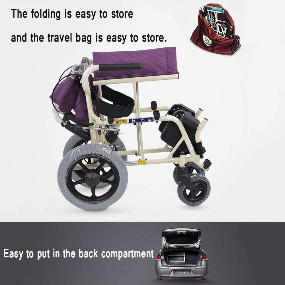 Wheelchairs Folding Lightweight Non-Slip Handle Portable Old Man Scooter Suitable for Travel