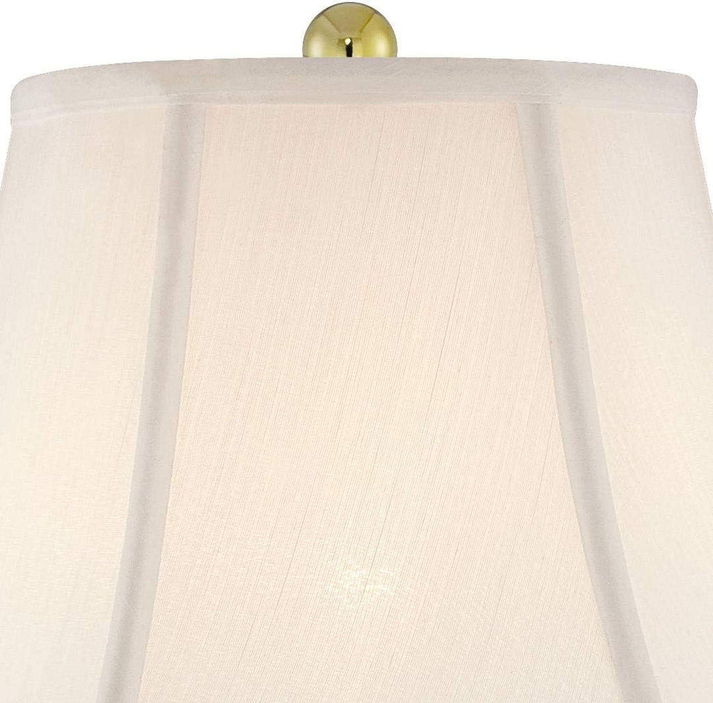 Regency Hill Traditional Glam Luxury Table Lamps 26.5' High Set of 2 Clear Glass Urn Brass Gold Metal White Cream Bell Shade Decor for Living Room Bedroom House Bedside Nightstand Home
