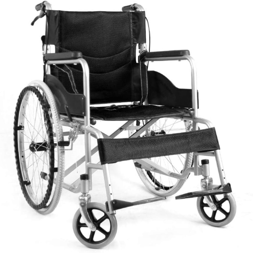 Wheelchair Manual,Fold Light Old Man Scooter Portable Travel Super Light Seniors/Disabled Trolley Transport Chair,portable(Black)