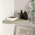 Corner Floating Shelves Wall Mounted,13.8 Inch Easy to Install Wall Corner Shelf,Wall Storage Shelves for Bedroom, Living Room, Bathroom, Kitchen, Office Concrete White (Brown 1 Pcs)