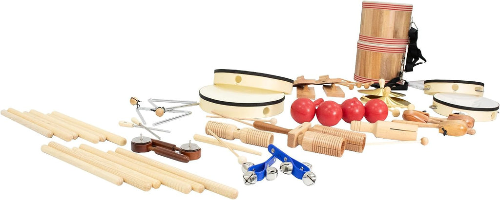 Westco WM30 30 Player Classroom Kit: Comprehensive Collection of Percussion Instruments - Drums, Bongos, Maracas, Cymbals & More - Perfect for Teachers, Includes DVD & Storage Container