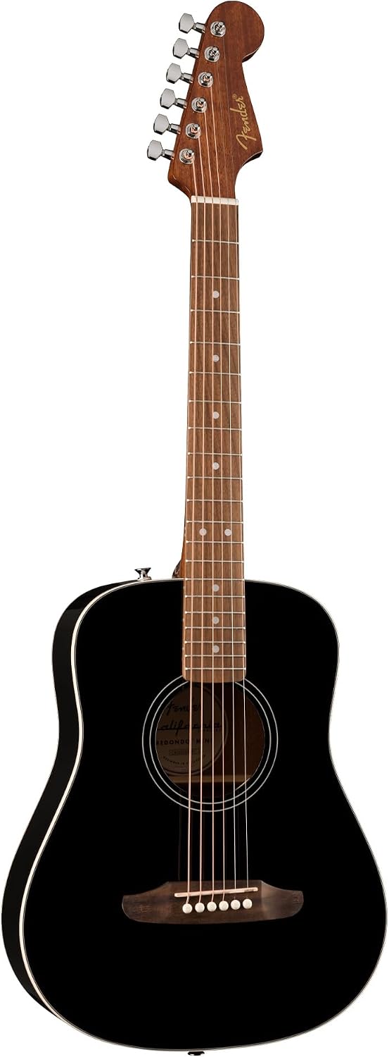 Fender California Standard Redondo Mini Acoustic Guitar - Black Bundle with Gig Bag, Tuner, Strap, Picks, and Austin Bazaar Instructional DVD
