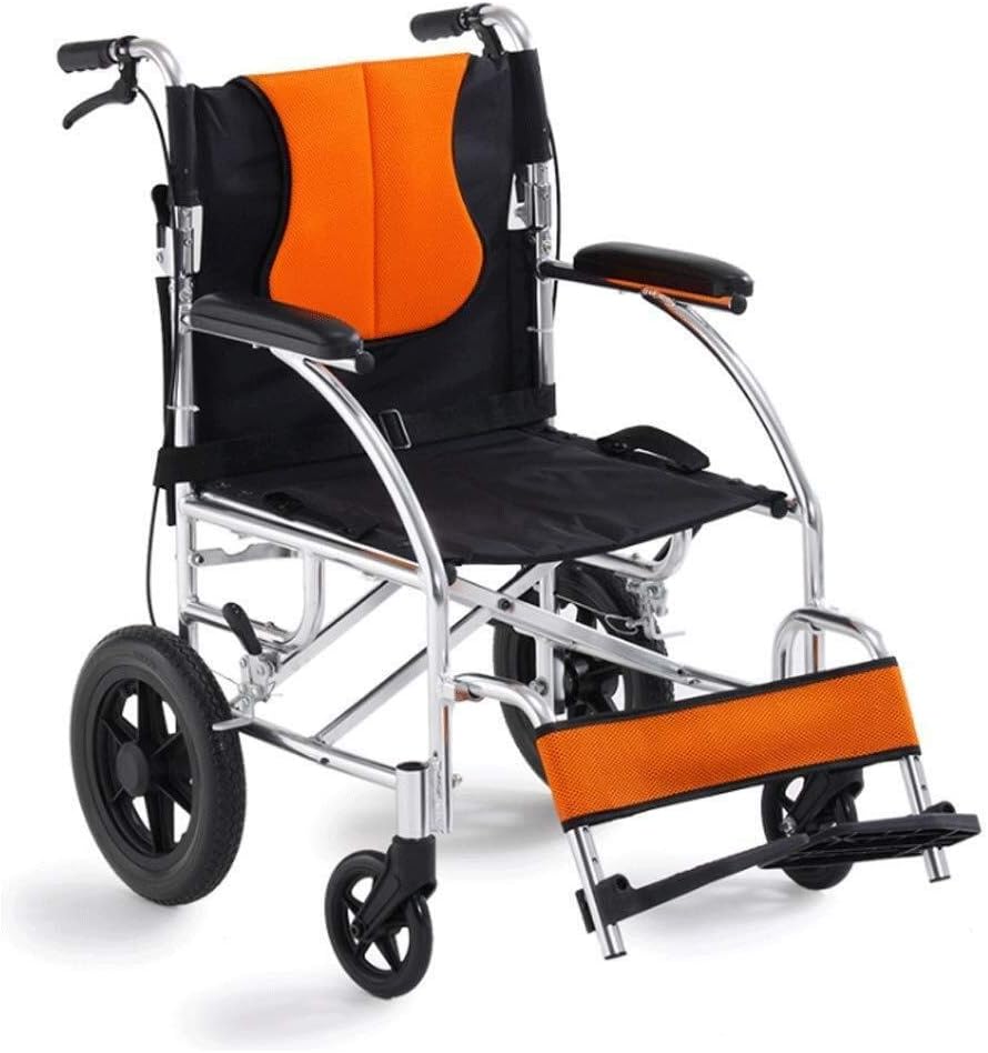 Wheelchair Aluminum Alloy, Portable Fold Light Transit Travel Disabled/Elderly Hand Scooter 100Kg Capacity,Portable