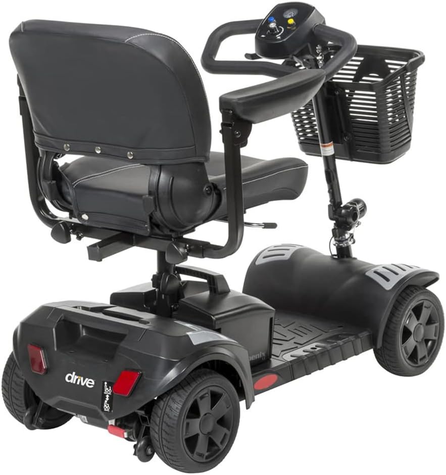drive Drive Phoenix 4-Wheel Heavy Duty Medical Mobility Scooter 20 inch Wide Seat, 350 Lbs. Weight Capacity, Red Blue
