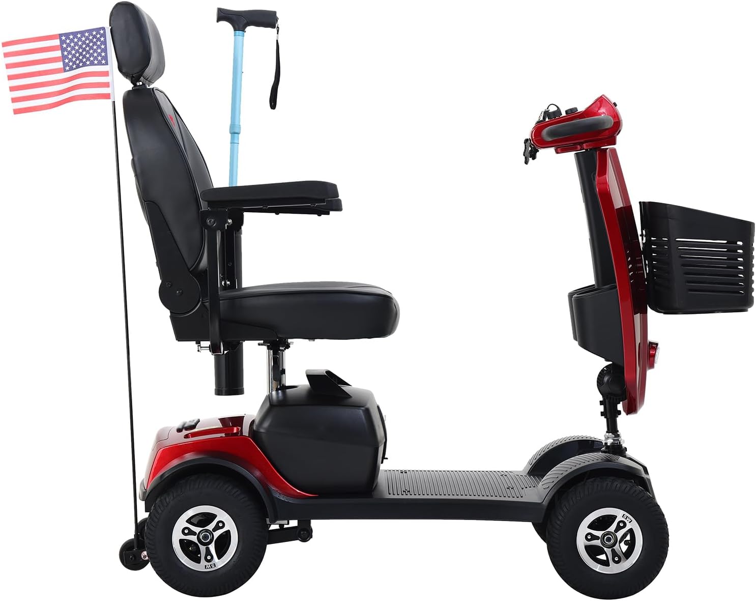 Mobility Scooters for Seniors & Adults 400 Lb Weight Foldable,All-Terrain Heavy Duty 4 Wheel Powered Scooter,Portable Disability Mobile Electric Wheelchair with Comfort Seat,15Miles,5MPH,red