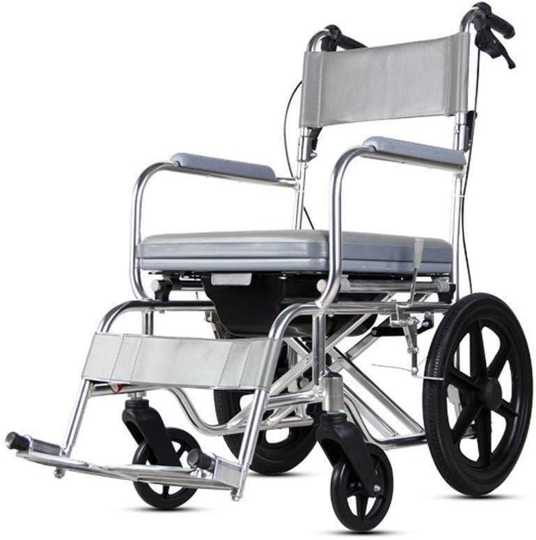 Wheelchair Aluminum Alloy, with Toilet Multifunction Portable Fold Light Trolley Seniors/Disabled Scooter,Portable