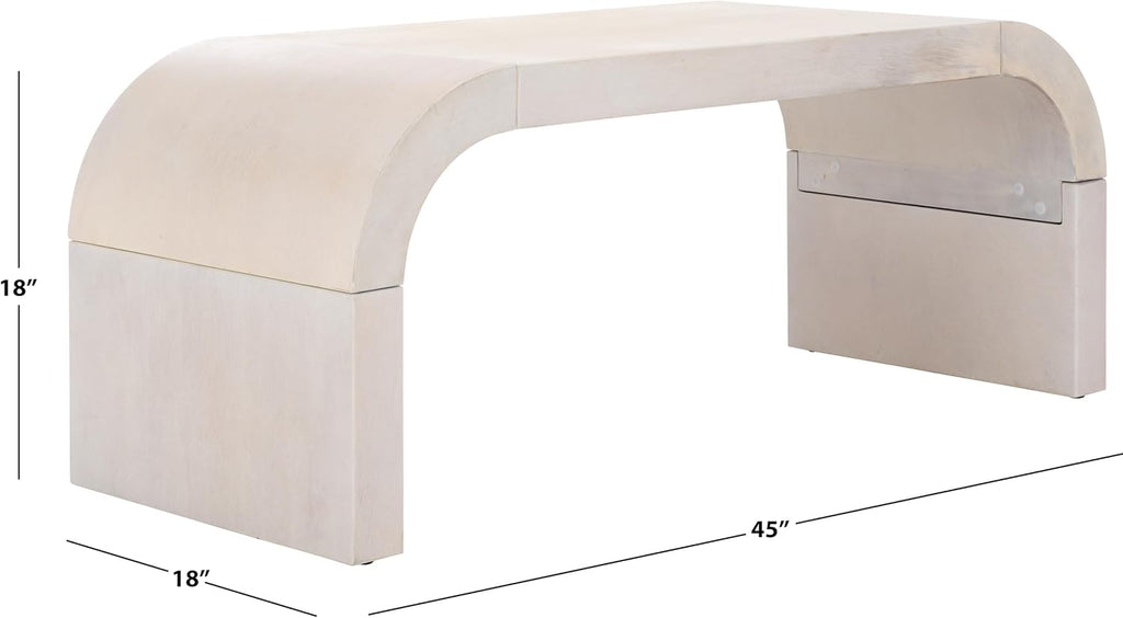 SAFAVIEH Home Collection Liasonya White Washed Curved Coffee Table