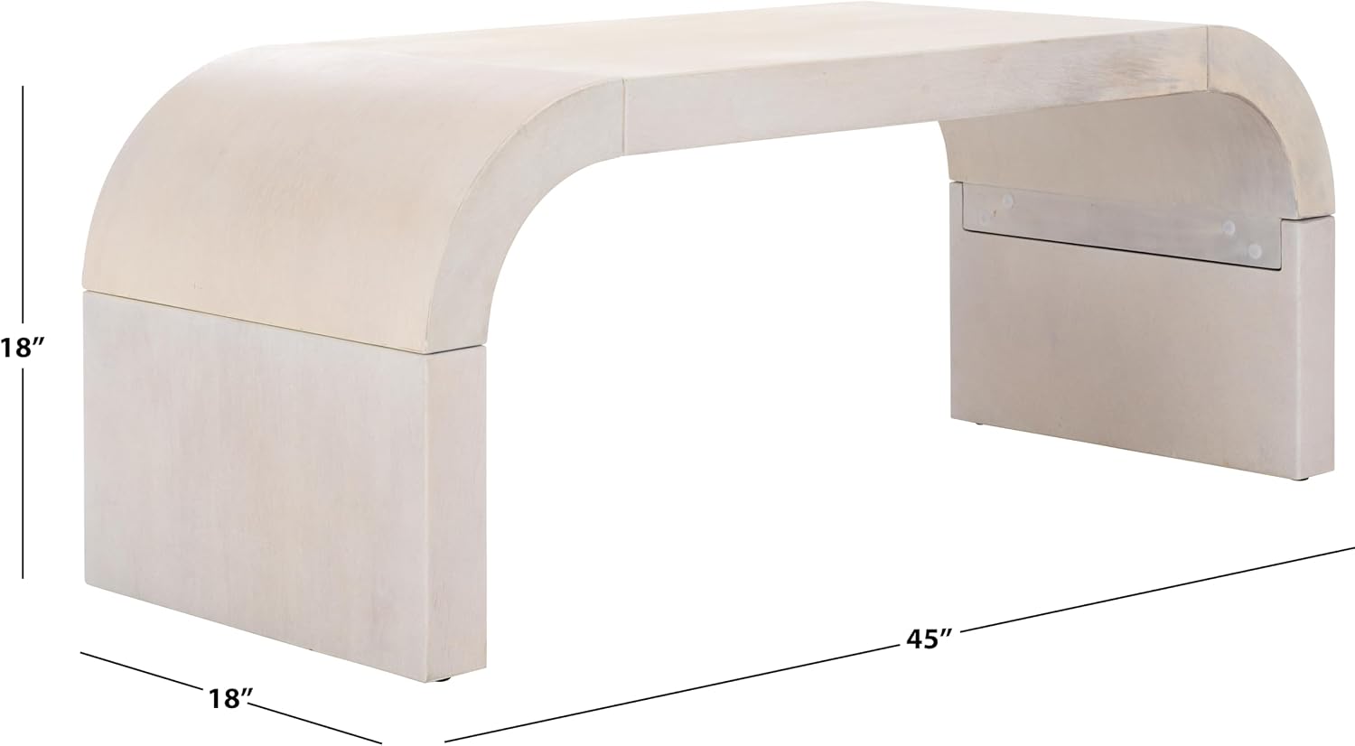 SAFAVIEH Home Collection Liasonya White Washed Curved Coffee Table