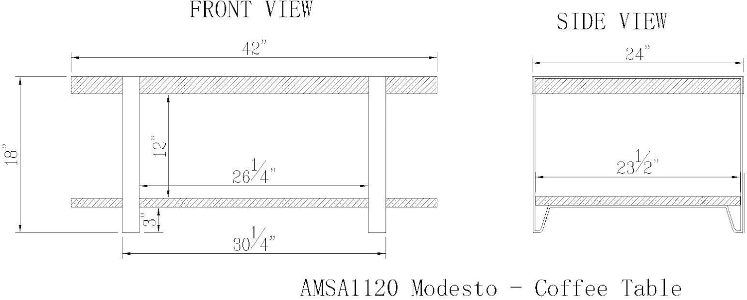 Alaterre Furniture Stowe 42-Inch Reclaimed Wood Coffee Table, Durable Metal Legs, Unique Wrapped Metal Strap Design, Rustic Brown, Ideal for Living and Office Spaces