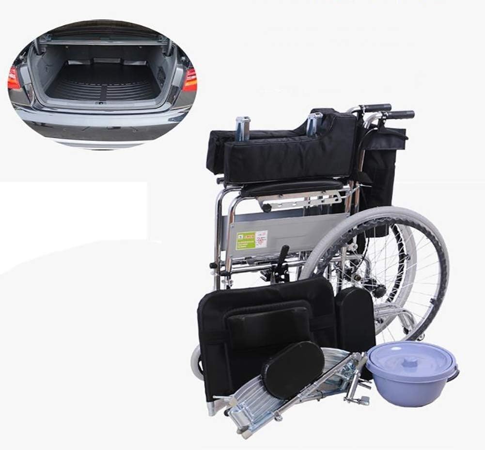 Wheelchair Lying, Light with Toilet Multifunction Old Man Disabled Trolley Scooter,Portable