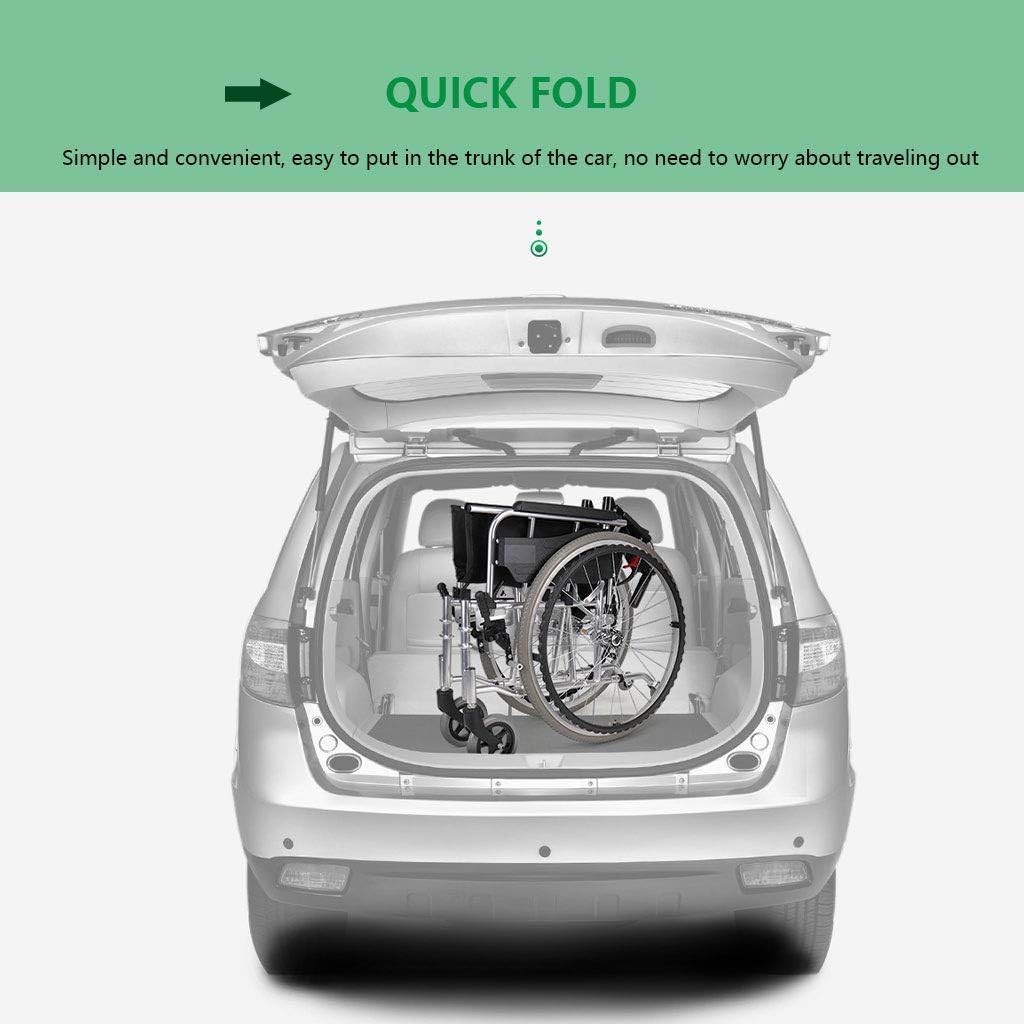 Wheelchair for The Elderly with Disabilities, Made of Aviation Aluminum Alloy, Foldable Backrest and Liftable Footrest, with Safety Belt for Safer,Portable