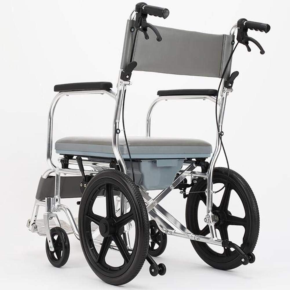 Wheelchair Manual, with Toilet Multifunction Fold Light Take A Bath Waterproof Old Man Hand Scooter,Portable