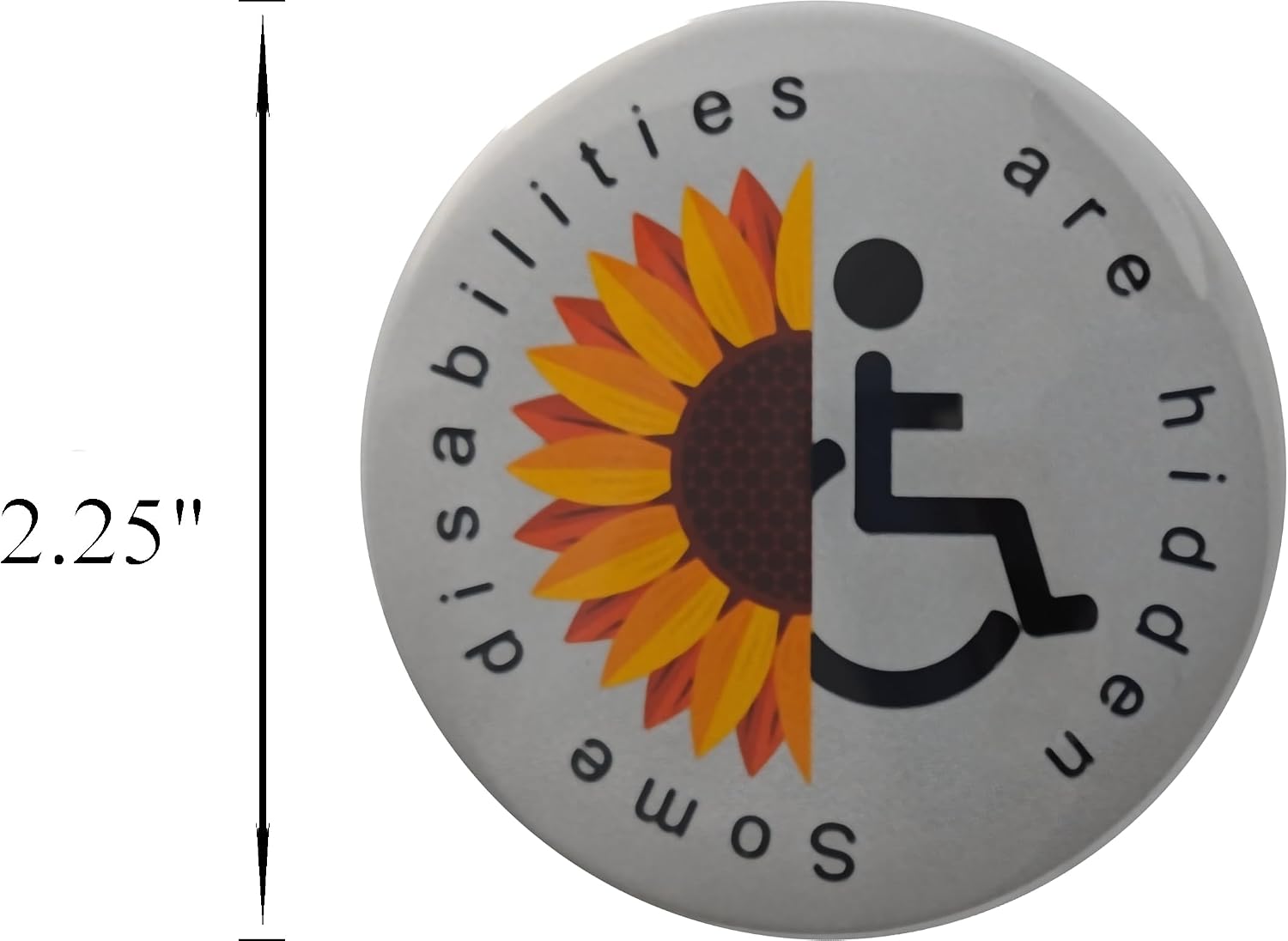 Hidden Disabilities pin - Some Disabilities Are Hidden - large 2.25 inch - bulk pack of 100 pinback buttons