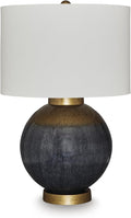 Signature Design by Ashley Adara Retro Metal Table Lamp with 3-Way Switch, Blue & Metallic