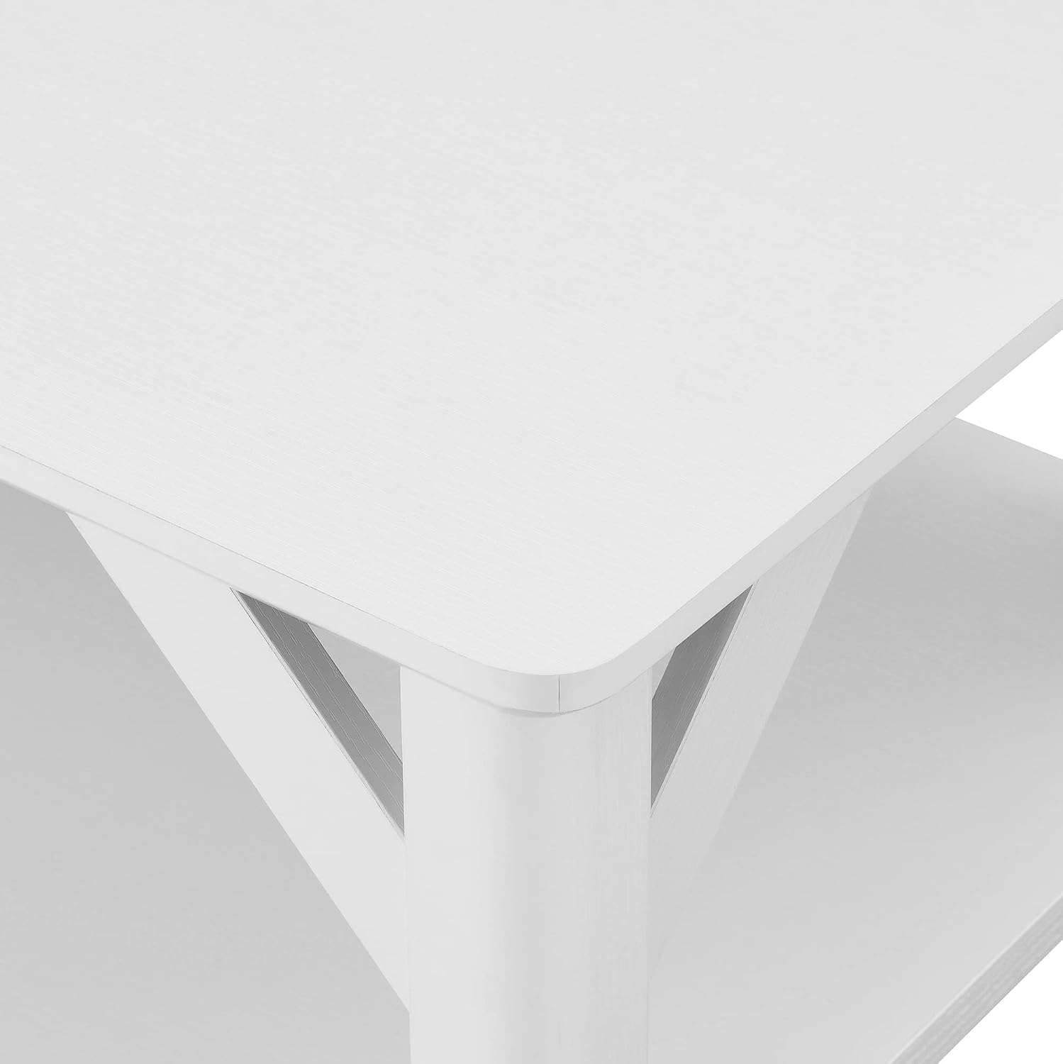 Convenience Concepts Winston Coffee Table 47.25' - Modern Center Room Accent with Storage Shelf for Transitional, Traditional Living & Family Room, White