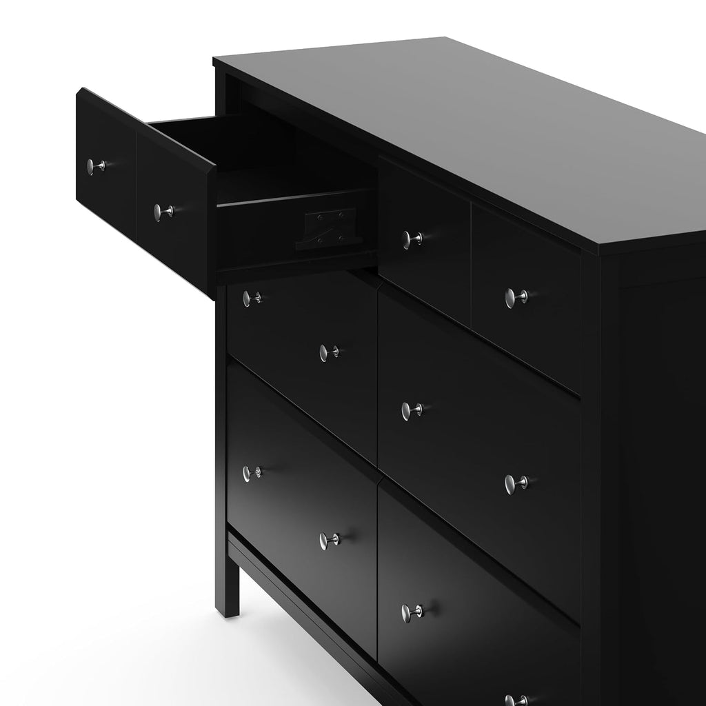 Storkcraft Horizon 6 Drawer Dresser (Black) – GREENGUARD Gold Certified Dresser for Nursery & Kids' Room, Modern Storage with Interlocking Drawer System