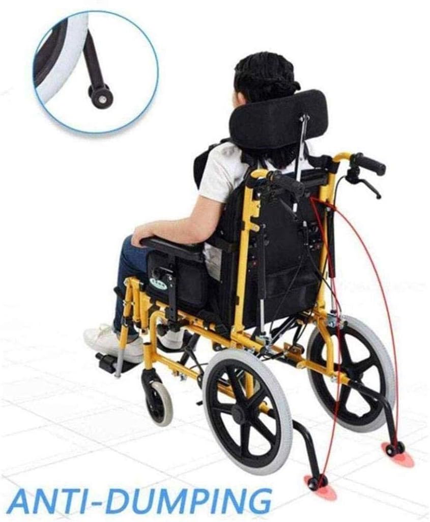 Wheelchair Self-Propelled, Portable Foldable Travel Trolley with Locking Handbrake Moveable and Flip Arm Disabled/Elderly/Child Trolley Scooter,Portable (Adults)