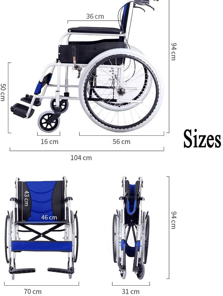 Wheelchair Foldable Front and Rear Handbrake Double Protection Old Man Trolley Scooter