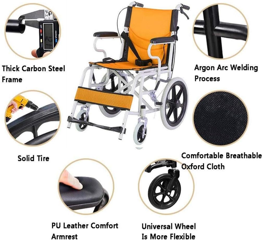 Wheelchair Aluminum Alloy Strong and Sturdy Folding,Lightweight and Portable Travel Senior/disabled Trolley Scooter,portable(Blue)