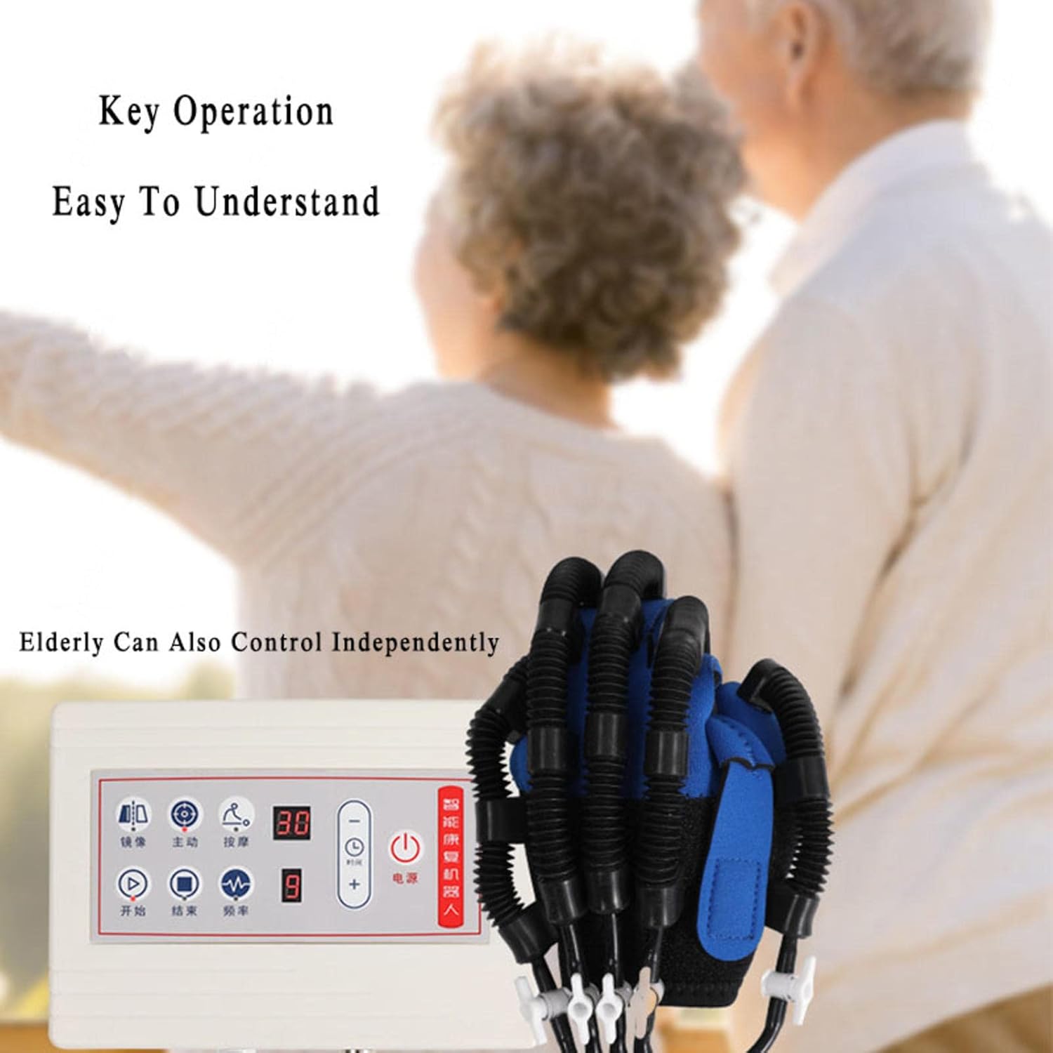 Disability Aids Rehabilitation Equipment Hand Strengthener Finger Orthosis with Hand Dysfunction Independently Rehabilitation Training,Right-M