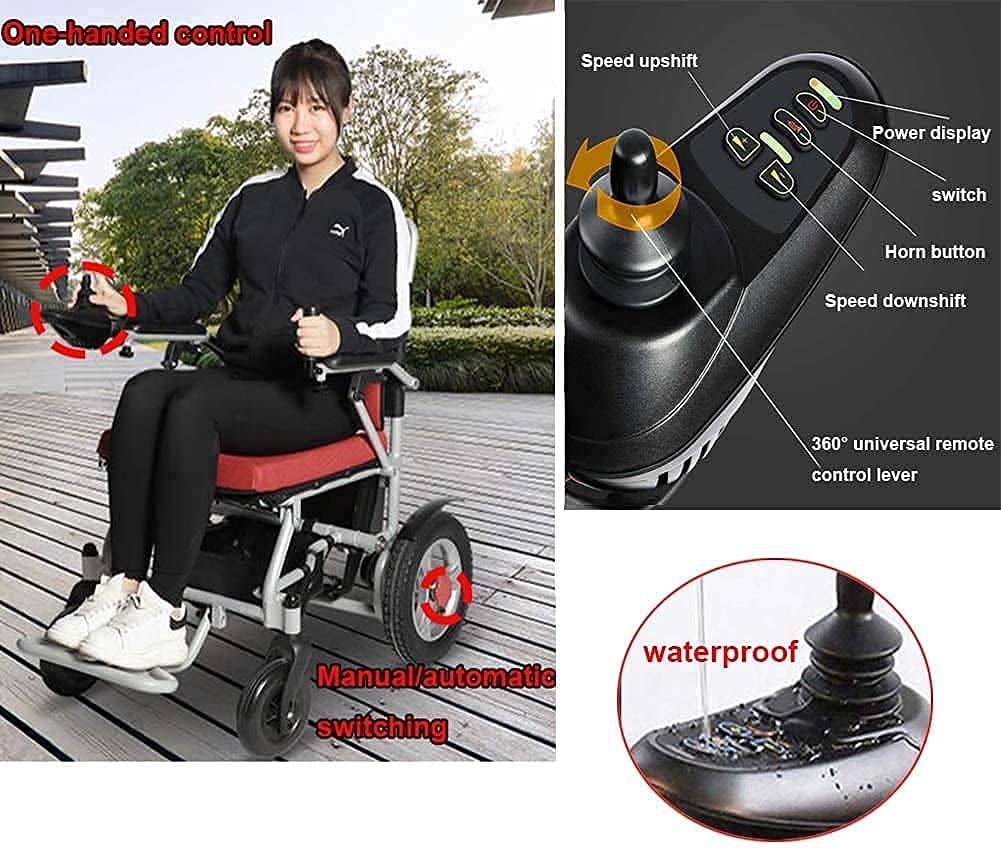 Aluminum Alloy Electric Wheelchair Portable Folding Headrest Trolley Travel Scooter for The Elderly with Disabilities