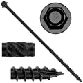 Jake Sales #14 X 7 Heavy Duty Black Timber/Log/Landscaping Wood Screws - Exterior Coated Heavy Duty Screws. 10 x 50 Count Boxes - 500 Screws