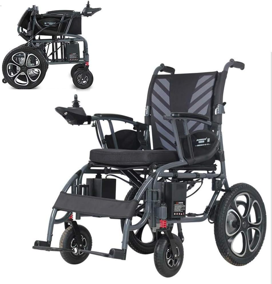 Folding Portable Electric Wheelchair, Foldable Adult Automatic Four-Wheeled Scooter Dual Battery Large Capacity Lithium Battery