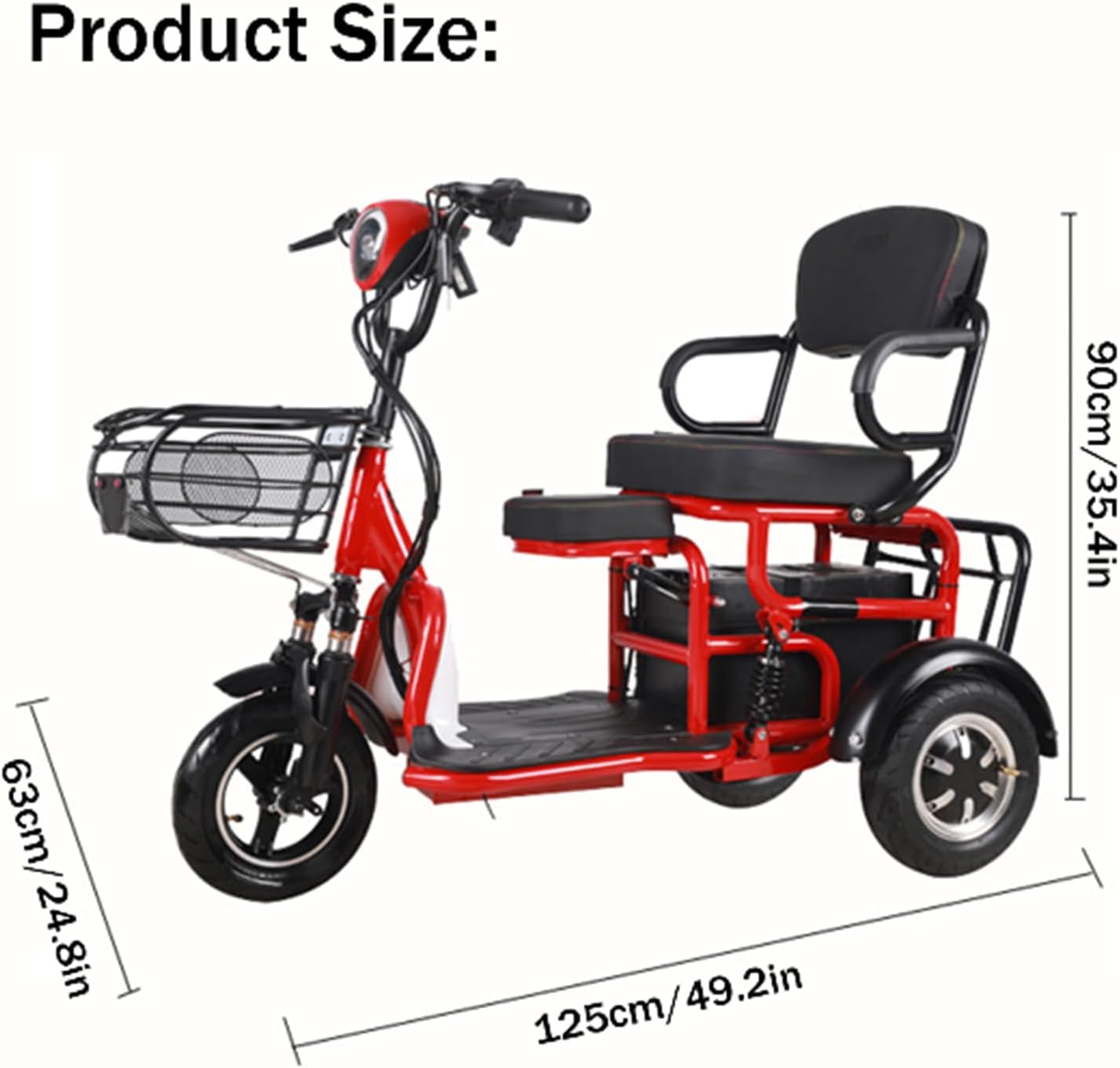 Leisure Scooter for The Elderly/Adults, Electric Scooter for Driving, 20Ah Lithium Battery Electric Small Mini Tricycle,Blue