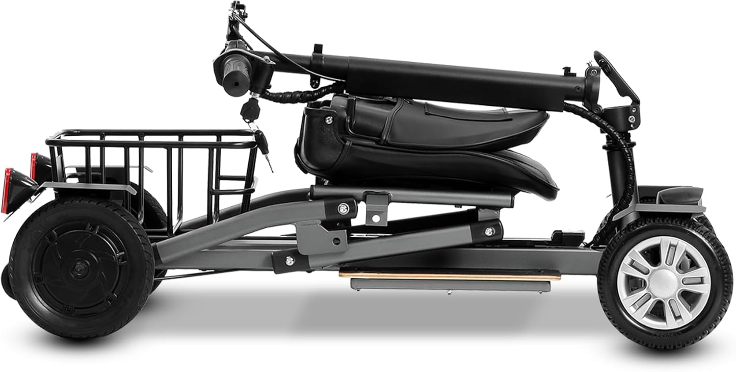 Rubicon FX4 - Lightweight 4 Wheel Foldable Mobility Scooters for Adults and Seniors - Detachable Lithium Battery - More Faster (9 Miles/Hour Speed) - Travel Friendly
