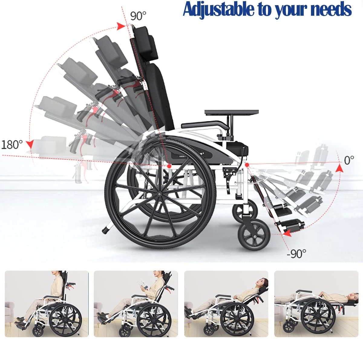 Lightweight Folding Transport Outdoor Comfortable Mobile Wheelchair Displacement Machine with 18' Wide Seat Foldable Transport Chair Folding Mobility Aid,Mobility Scooter with Toilet Bowl,