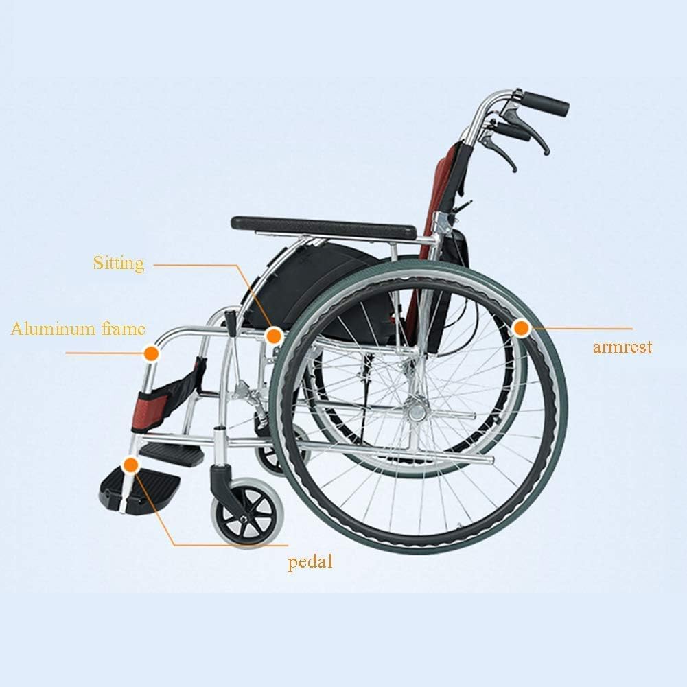 Wheelchair Folding Light Portable Aluminum Alloy Small Elderly Travel Ultralight Scooter Dri