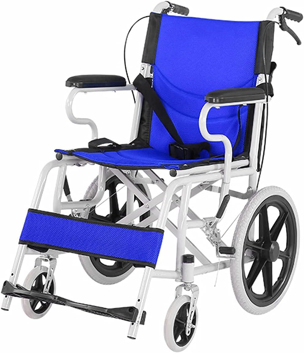 Wheelchairs Folding Wheelchairs,Folding Wheelchair Small and Convenient Travel Foldable 11Kg Small Wheel Explosion-Proof Tire Hand-Push Type Mobility Scooter for The Elderly with Disabiliti