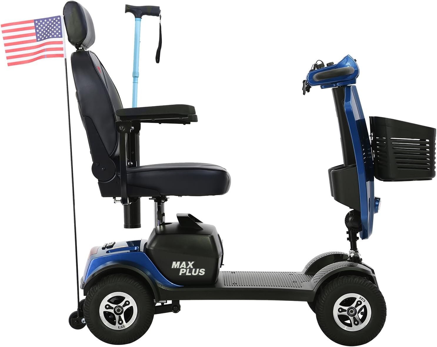 Mobility Scooters for Seniors & Adults 400 Lb Weight Foldable,All-Terrain Heavy Duty 4 Wheel Powered Scooter,Portable Disability Mobile Electric Wheelchair with Comfort Seat,15Miles,5MPH,Blue