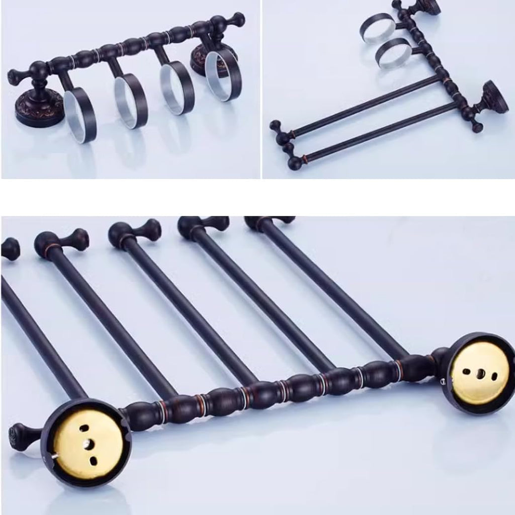 ZHOUXIAO Oil Rubbed Bronze Swing Out Towel Bar Holder/Brass Swivel Multiple Towel Rack for Bathroom or Kitchen, Towel Bar Folding Arm Swivel Hanger Bathroom Storage Wall Moun D