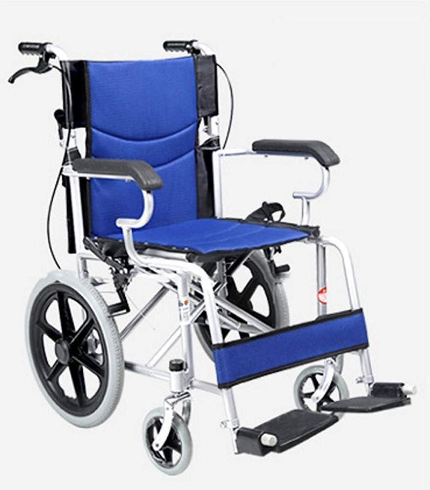Wheelchair Carbon Steel - Fold Light Manual Portable Trolley for Disabled Seniors - Super Light Scooter, Ideal Travel Companion