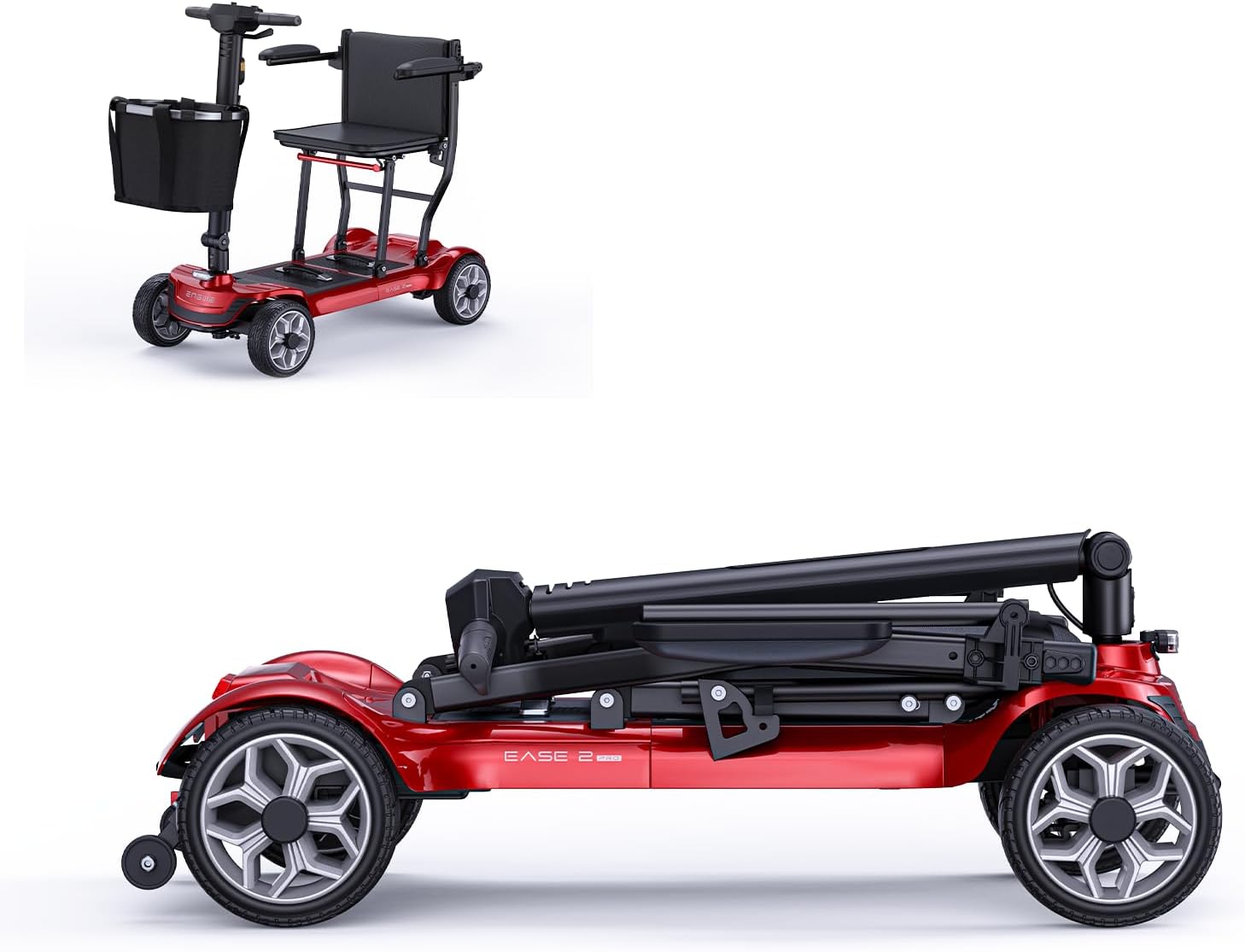 ENGWE Ease2 Pro Mobility Scooter, Lightweight Folding Mobility Scooters for Adults Seniors, 15Miles Long Travel Removable 384WH Lithium Batteries(Red)