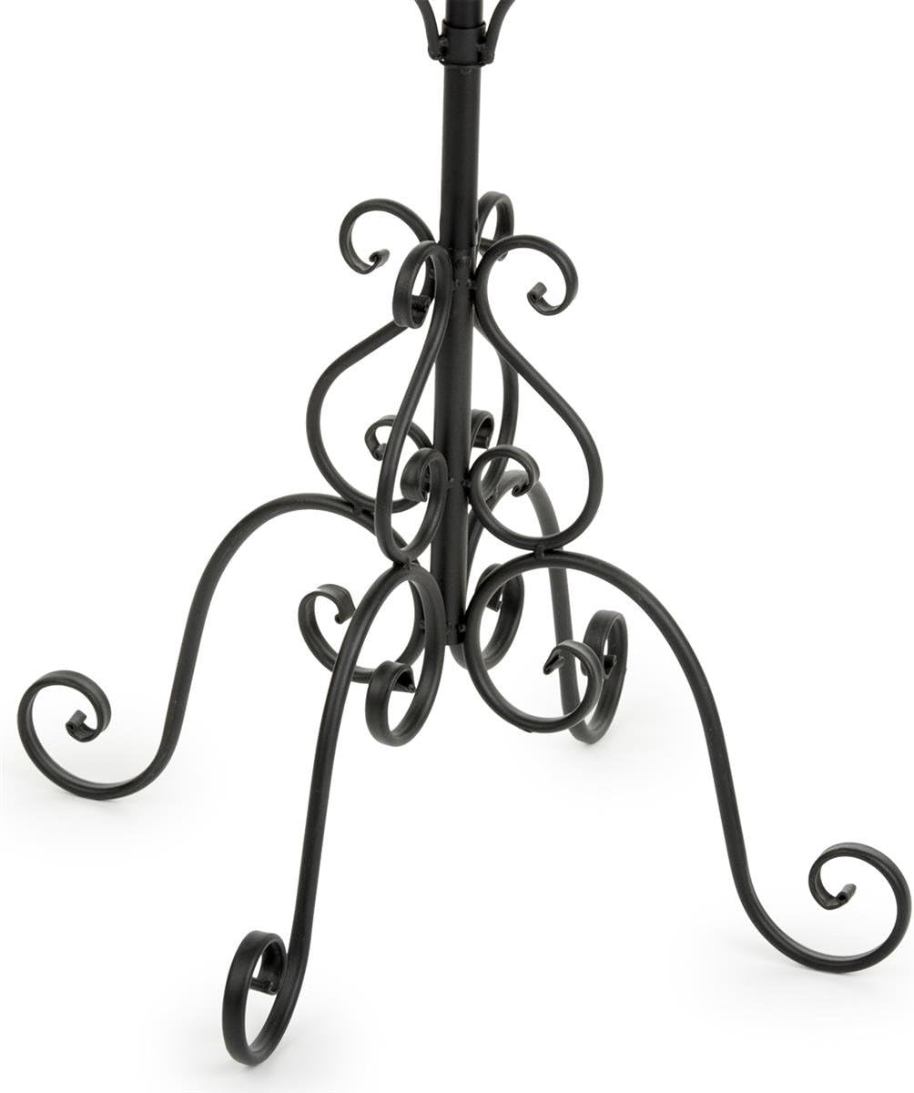 Displays2go Wrought Iron Hat and Coat Rack, Rotates, Total of 31 Hooks, Multi-Tiered, Black, 73' H x 20' W x 20' D