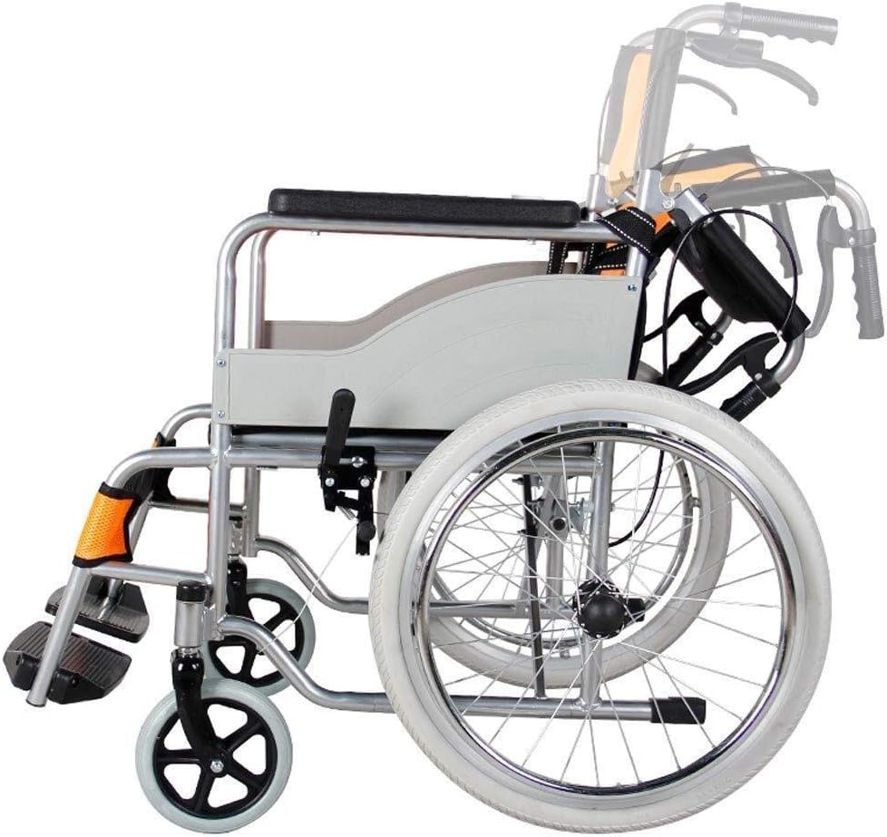 Wheelchair Manual,Fold Light Old Man Scooter Portable Travel Super Light Seniors/Disabled Trolley Transport Chair,portable(Black)