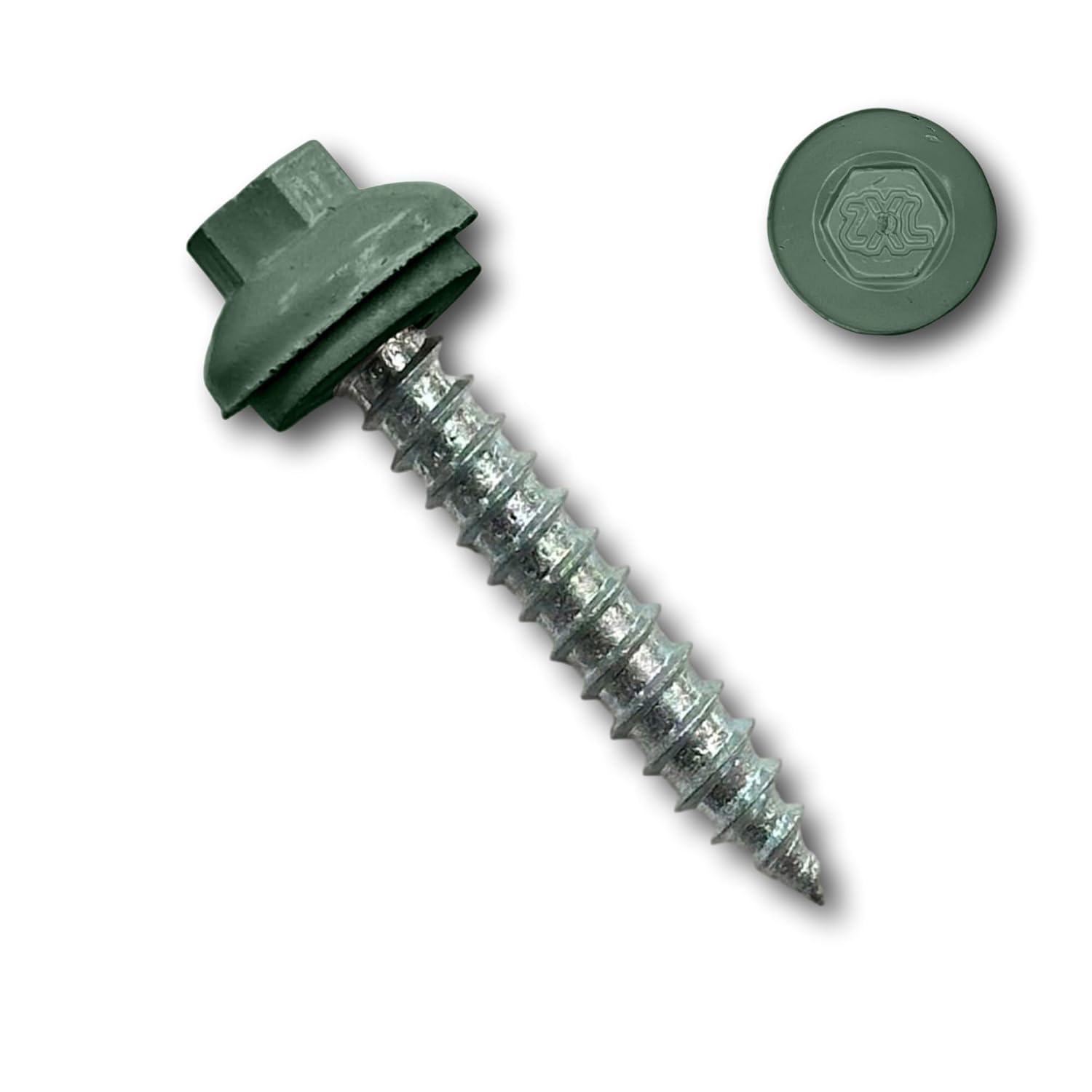 EAGLE 1 Long-Life Metal Roofing Screws: #14 x 1.5 Dome Cap Metal Roofing Screws (250-Count), Self-Tapping Tip, EPDM Washer, Multiple Colors/Includes 5/16' Magnetic Hex Bit Driver (E. Green, 250)