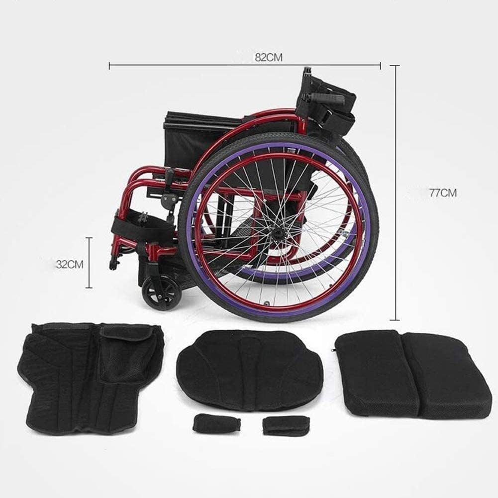 Self Propelled Wheelchairs for Adults,Lightweight Sport Wheelchairs Aluminium Transport Wheelchair Ergonomic Seat 40Cm Folding Mobility Scooters