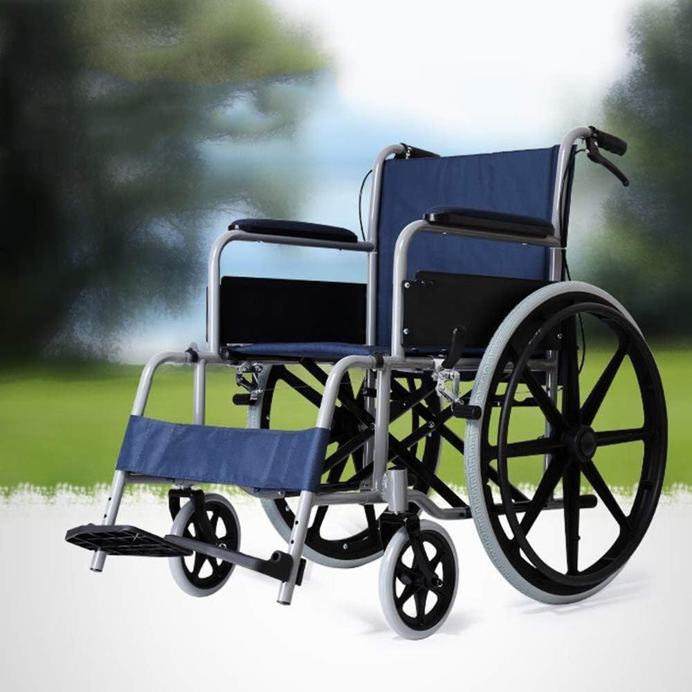 Wheelchair Seniors/Disabled Folding,Multifunction Portable Light Travel Trolley Scooter Adjustable Pedal with Inflatable Tire,Portable