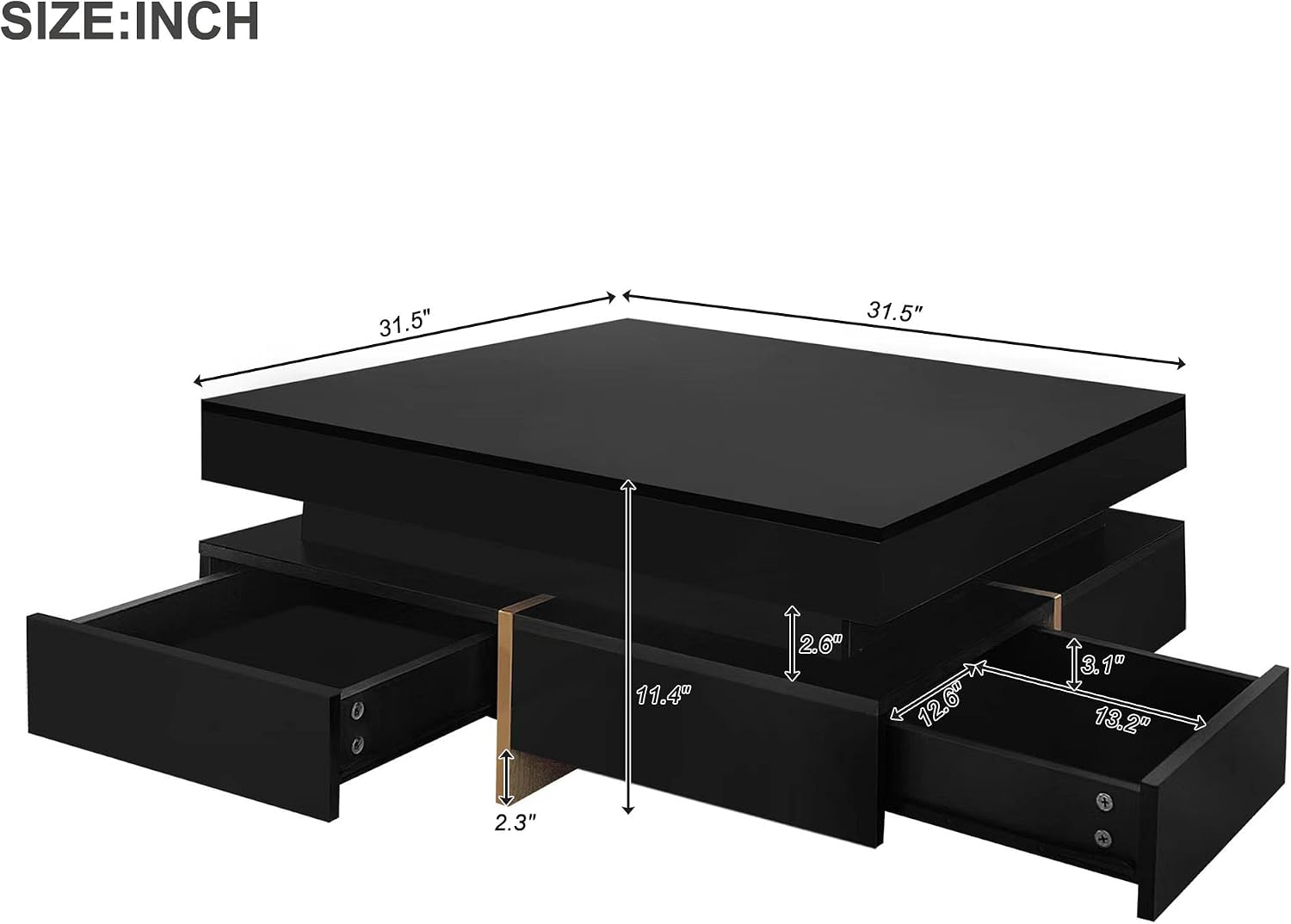 Modern Coffee Table, Black
