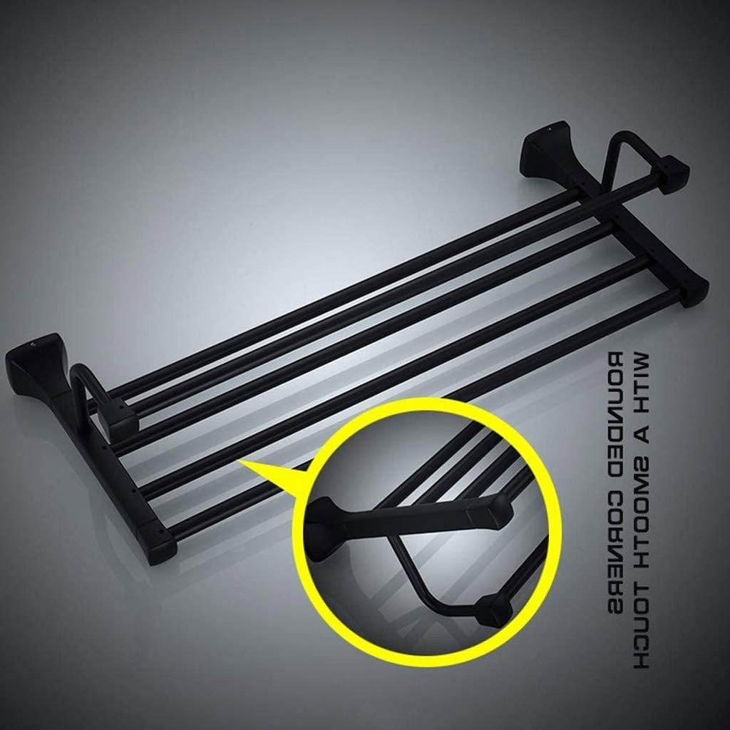 Bathroom Shelf 2 Tier Wall Mounting Rack with Towel Bars，Multifunctional