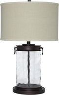 Signature Design by Ashley Tailynn Modern 25.25' Glass Table Lamp with Hardback Shade, Clear