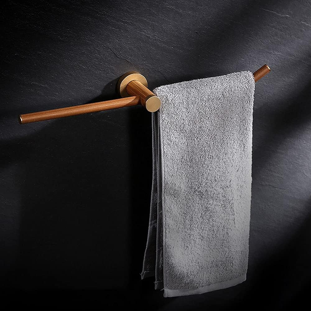 Towel Rail Racks for Bathroom Towel Bar Wall Mounted Towel Rail Holder Self Adhesive for Bath and Kitchen Without Drilling/Natural Wood Color