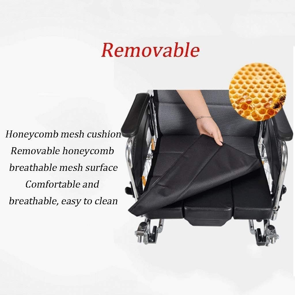 Wheelchair Foldable, Self-Propelled with Adjustable Pedals Non-Pneumatic Tire Honeycomb Breathable Cushion Disabled/Elderly Push Scooter,Portable
