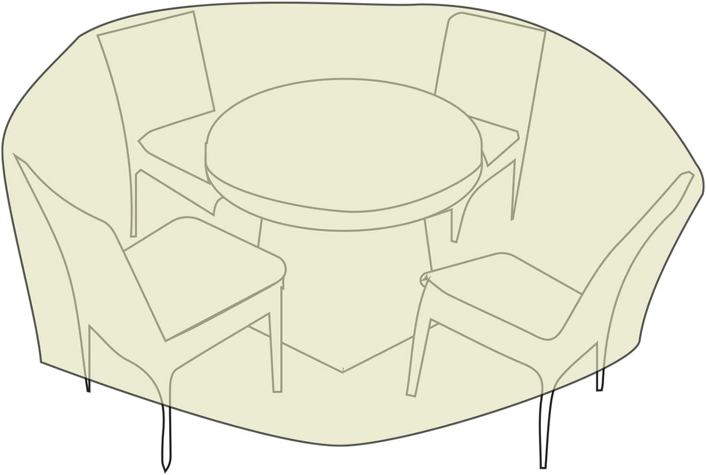 2D-PF108005 Round Table Set Cover, 108-Inch, Khaki, By Two Dogs Design with Level 4 UV Protection